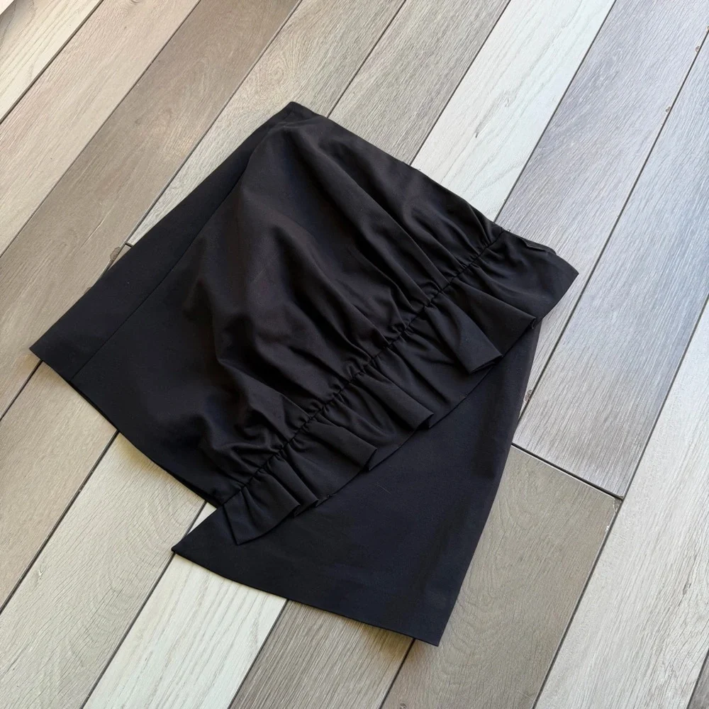 Zara asymmetrical ruched women's skirt